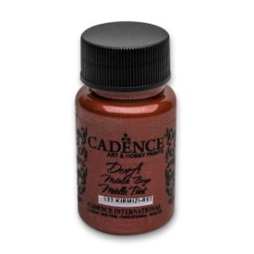 Metalická akrylová barva Cadence Dora Metalic - červená / 50 ml