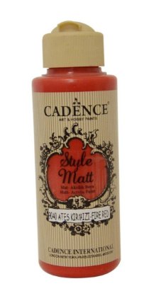 Matná akrylová barva Cadence Style Matt - červená ohnivá / 120 ml