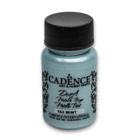 Metalická akrylová barva Cadence Dora Metalic - mentolová / 50 ml