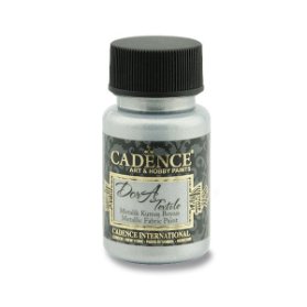 Metalická barva na textil Cadence Dora Textile - stříbrná / 50 ml