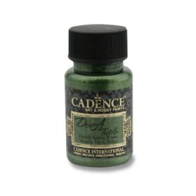 Metalická barva na textil Cadence Dora Textile - zelená / 50 ml