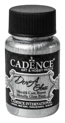 Metalická barva na sklo Cadence Dora Glass, 50 ml - silver, stříbrná