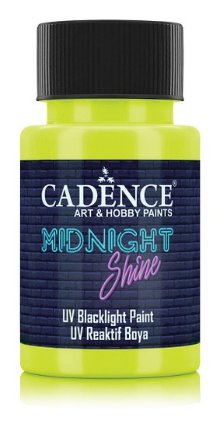 Svítící UV barva na textil Cadence Midnight Shine, 50 ml - lemon, citronová