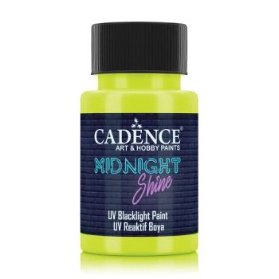 Svítící UV barva na textil Cadence Midnight Shine, 50 ml - lemon, citronová