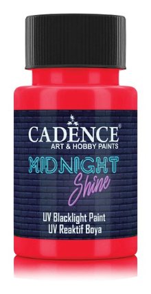 Svítící UV barva na textil Cadence Midnight Shine, 50 ml - red, červená