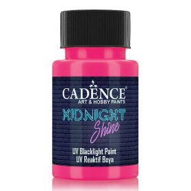 Svítící UV barva na textil Cadence Midnight Shine, 50 ml - pink, růžová