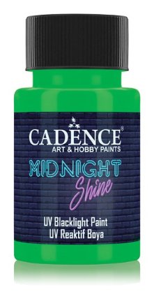 Svítící UV barva na textil Cadence Midnight Shine, 50 ml - green, zelená