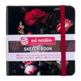 Skicák Art Creat. v pev. vazbě Flowers 12x12 140g