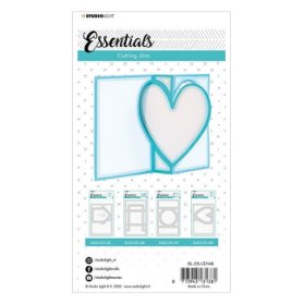 Vyřezávací šablona na přání Studio Light Essentials 14,5 x 10,2 cm - srdce
