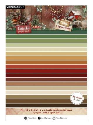 Blok barevných papírů Cottage Christmas A5 - Vánoce na chatě