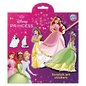 Škrabací samolepky, 5ks, Disney princess