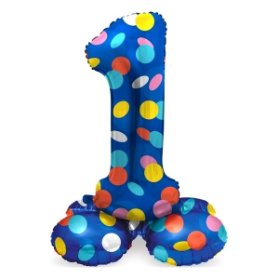 Balónek fóliový číslo 1 samostojné Lentilky 41 cm