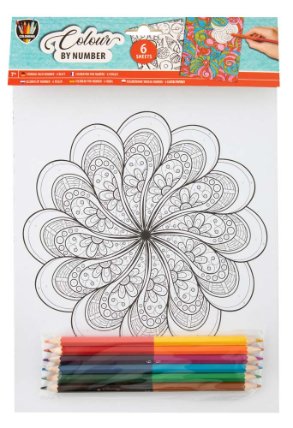 Malování podle čísel A4, pastelky - Mandala
