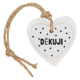 Mýdlo Srdce velké 70g: Děkuji, bílá kartička