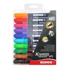 Kores K-MARKER Permanentní popisovač, kulatý hrot 3 mm, mix 10 barev