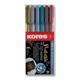 Kores Metallic Style Sada popisovačů se štětcovým hrotem 6 ks