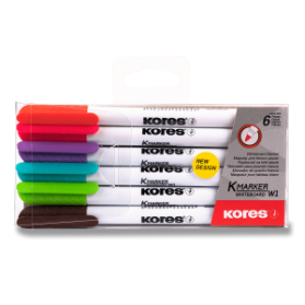 Kores K-MARKER Popisovač na bílé tabule, tenký hrot, 6 ks sada