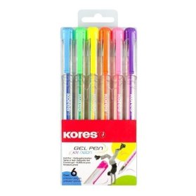 Kores K11 Pen Neon - sada 6 neonových barev (modrá, zelená, oranžová, žlutá, růžová, fialo