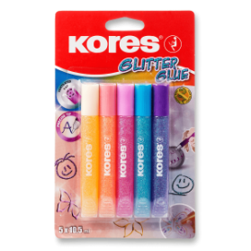 Kores Glitter glue pastel 5 x 10,5 ml