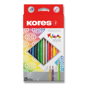 Kores Style trojhranné pastelky 15 barev