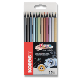 Kores Kolores Style Metallic trojhranné pastelky 12 ks