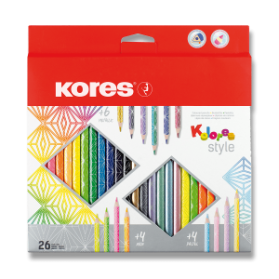 Kores Style trojhranné pastelky 26 barev