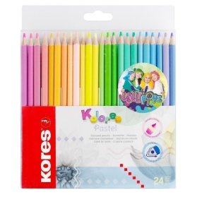 Trojhranné pastelky Kores Kolores Pastel LOLLIPOPZ, 24 barev