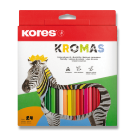 KROMAS, trojhranné pastelky 3 mm / 24 barev