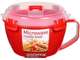 Sistema Dóza na nudle a hranolky Microwave 940 ml červená