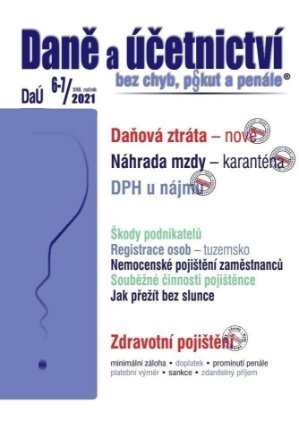 DaÚ č. 6-7/2021, Daňová ztráta z hlediska daně z příjmů FO, Vyšší náhrada mzdy při karanté