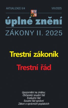 Aktualizace II/4 2025 Trestní zákoník, Trestní řád