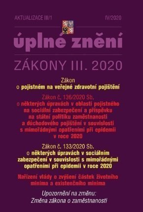 Aktualizace III/1 - Zákon o pojistném na veřejné zdravotní pojištění, Opatření proti koron