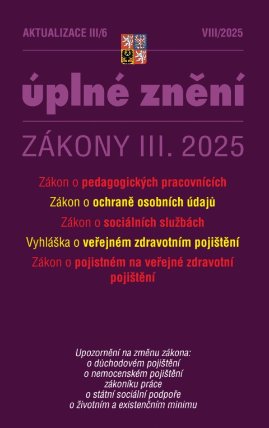 Aktualizace III/6 2025 Zákon o pedagogických pracovnících