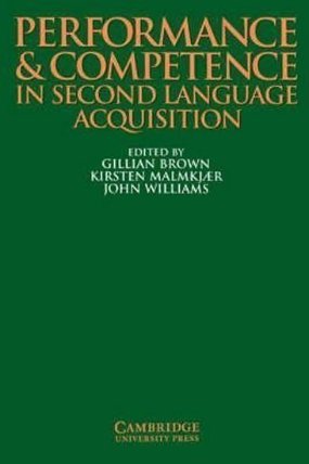 Performance and Competence in Second Language Acquisition: PB