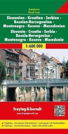 Slovinsko, Chorvatsko, Jugoslávie 1:600 000 - automapa