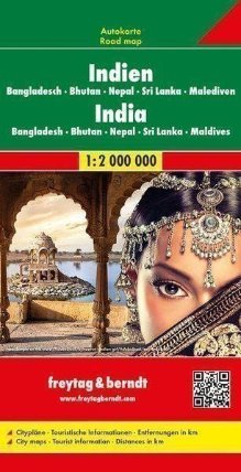 Indien,Nepal,Bangladesch,Bhutan,Sri Lanka/Indie,Nepál,Bangladéš,Bhútán,Srí Lanka 1:2M/mapa