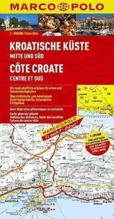 CHorvatské pobřeží střed jih-mapa
