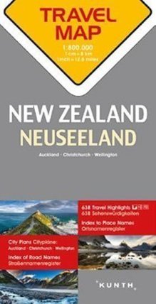 Nový Zéland 1:800T TravelMap KUNTH