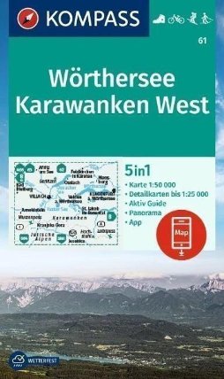 Wörthersee, Karawanken West 1:50 000 / turistická mapa KOMPASS 61
