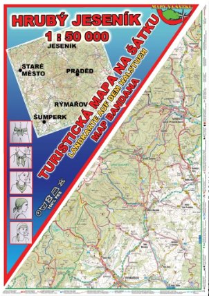 Hrubý Jeseník Šátek s mapou