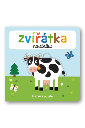 Zvířátka na statku - knížka s puzzle