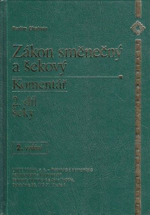 Zákon směnečný a šekový-2. díl-šeky