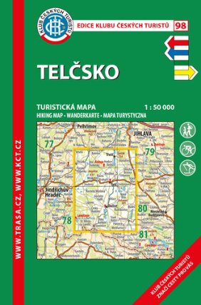 KČT 98 Telčsko 1:50 000 turistická mapa