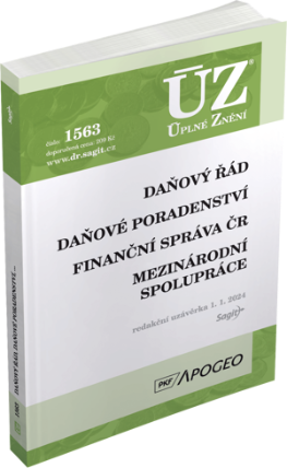 ÚZ č. 1563 - Daňový řád, Finanční správa, Daňové poradenství, Platby v hotovosti