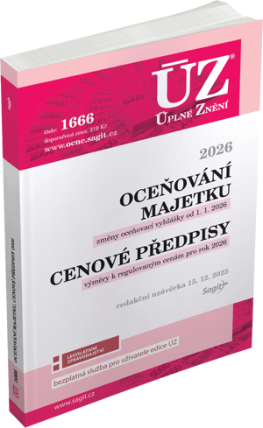 ÚZ č. 1666 - Oceňování majetku, Cenové předpisy, 2026
