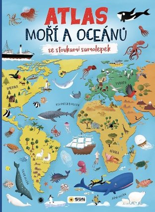 Atlas moří a oceánů se stovkami samolepek
