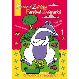 Barevná zvířátka 1. - Vymalovánky se samolepkami A4 