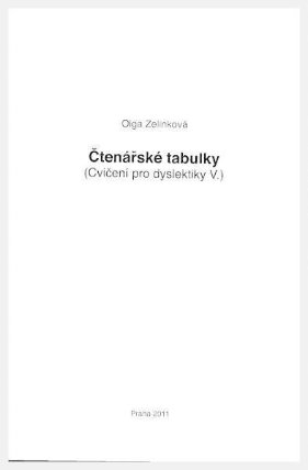 Čtenářské tabulky - Cvičení pro dyslektiky V. Dys