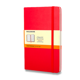 Moleskine Zápisník červený L, linkovaný, tvrdý