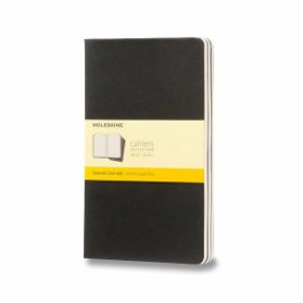 Moleskine Sešity 3 ks černé L, čtverečkované
